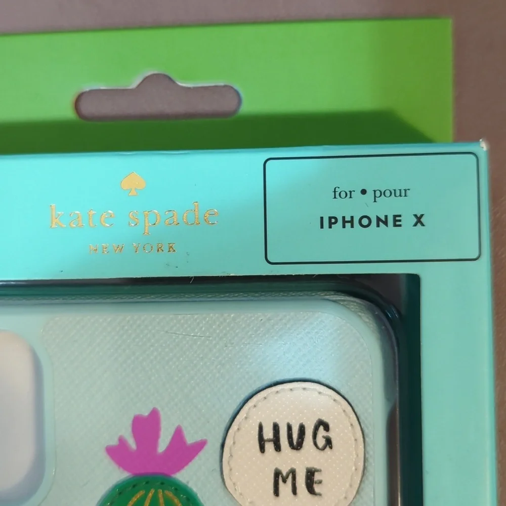 New Kate Spade iPhone X Snap Case Cactus Hug Me NIB